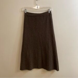 Quince 100% Mongolian Cashmere Midi Skirt Brown Women’s Sz XS NWT Soft Luxurious